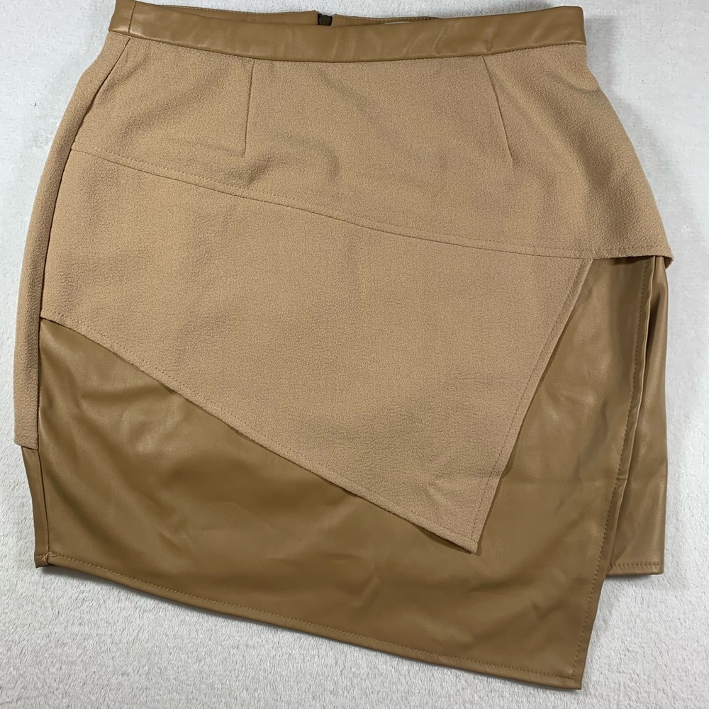 Tobi Layered Asymmetrical Skirt Beige